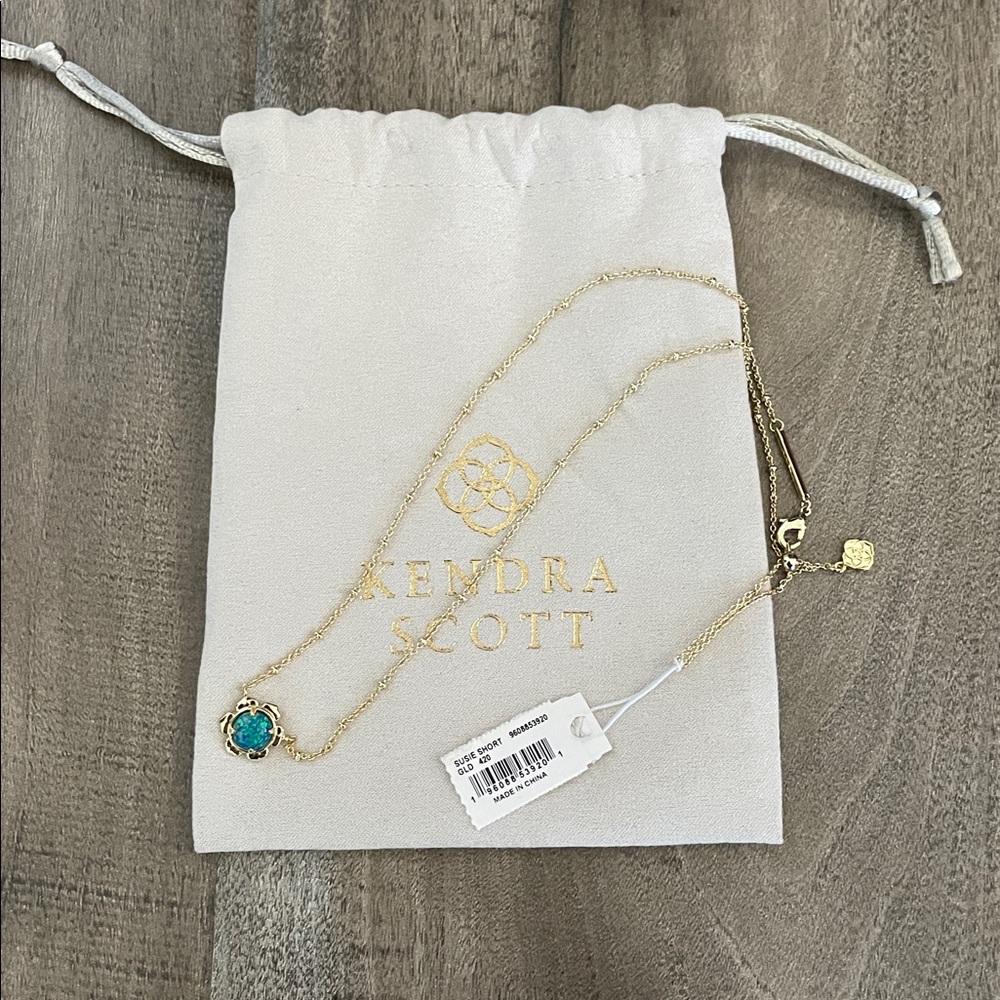 NWT Kendra Scott Gold and Turquoise Necklace